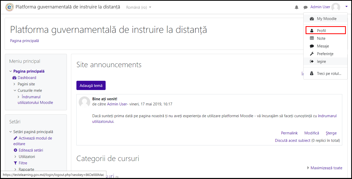 Accesare profil